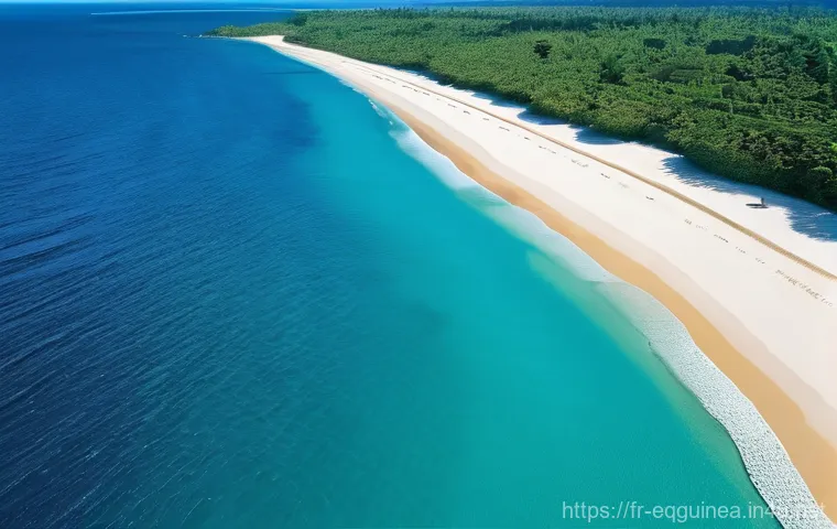 적도 기니의 해변과 추천 여행 코스 - **Prompt 1: Serene Coastal Paradise of Arena Blanca**
"An aerial, slightly elevated view capturi...