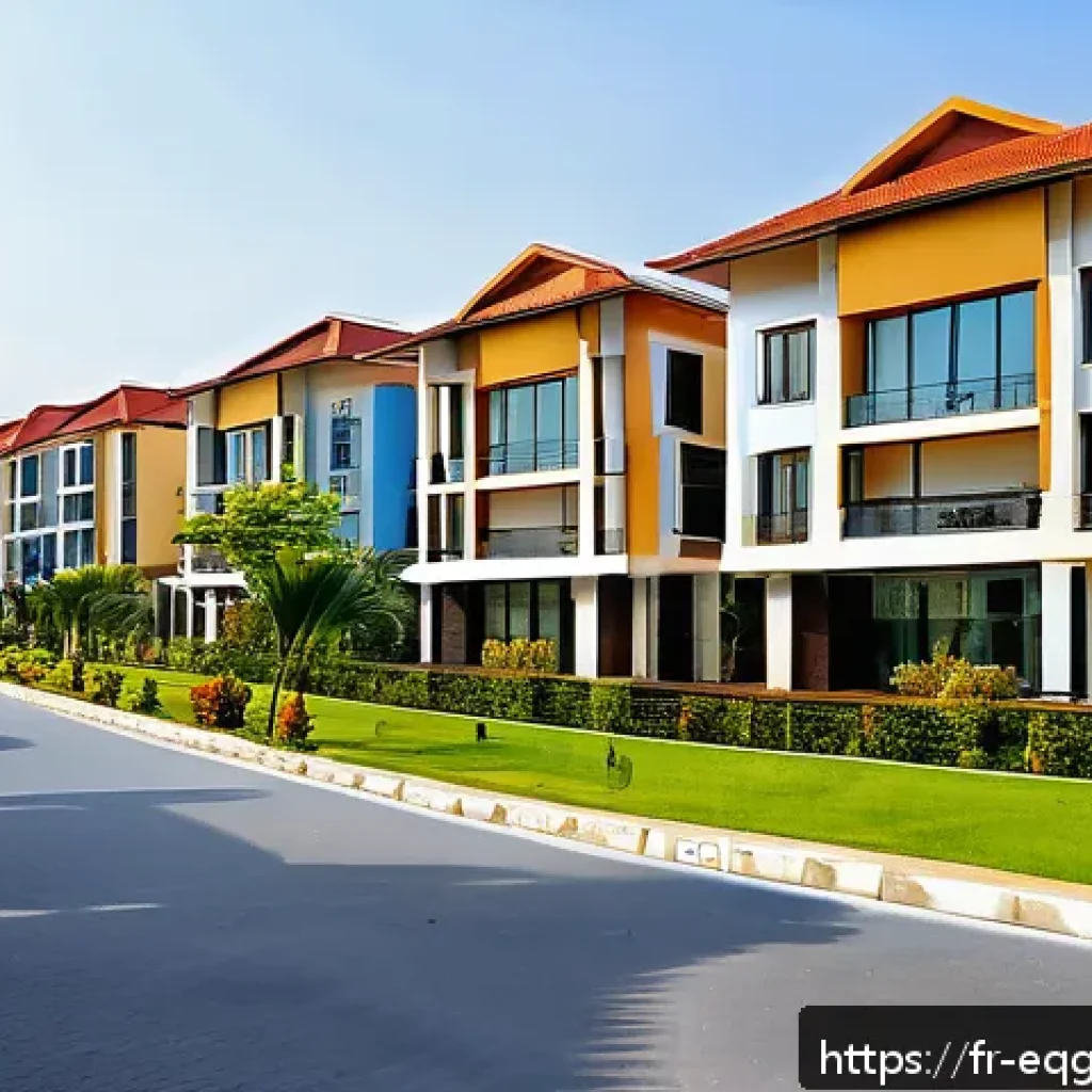 적도 기니의 주택 시장과 부동산 투자 - A modern upscale residential neighborhood in Malabo, Equatorial Guinea, featuring luxury villas with...