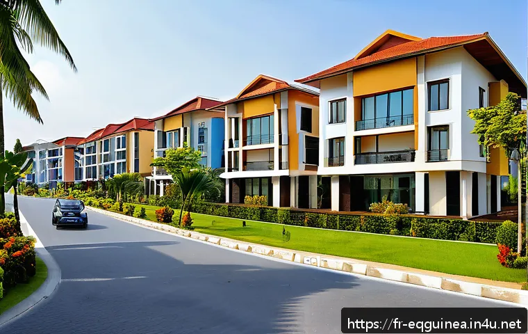 적도 기니의 주택 시장과 부동산 투자 - A modern upscale residential neighborhood in Malabo, Equatorial Guinea, featuring luxury villas with...